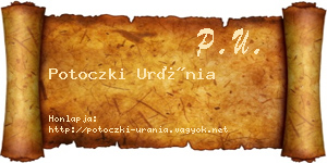 Potoczki Uránia névjegykártya